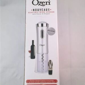 NEW OZERI Nouveaux Electric Wine Opener Removable Foil Cutter Stopper